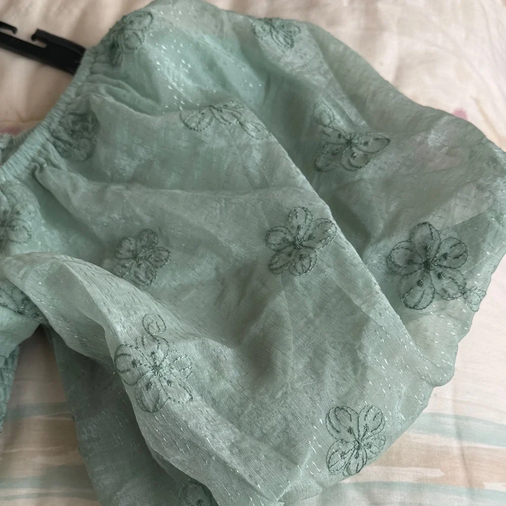 Listicle Mint Green Puff Sleeve Dress - Picture 11 of 14